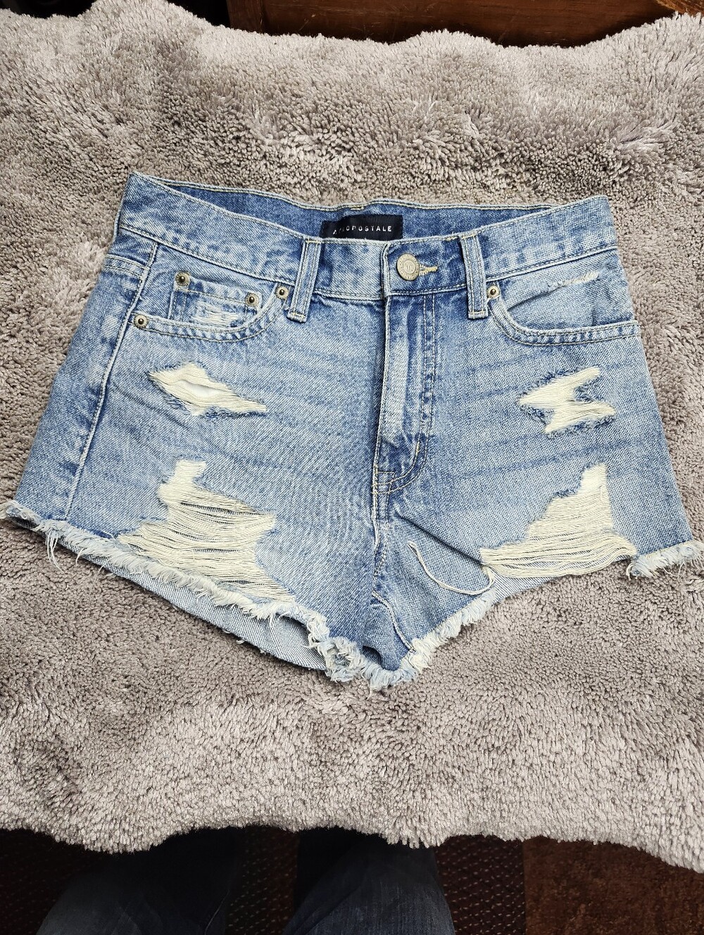 Aeropostale Light Blue Distressed Denim Cutoff Shorts Size 2